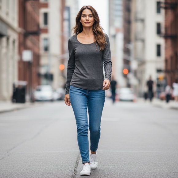 lululemon athletica Tops - lululemon athletica Dark Gray Scoop Neck Long Sleeve Tee Shirt